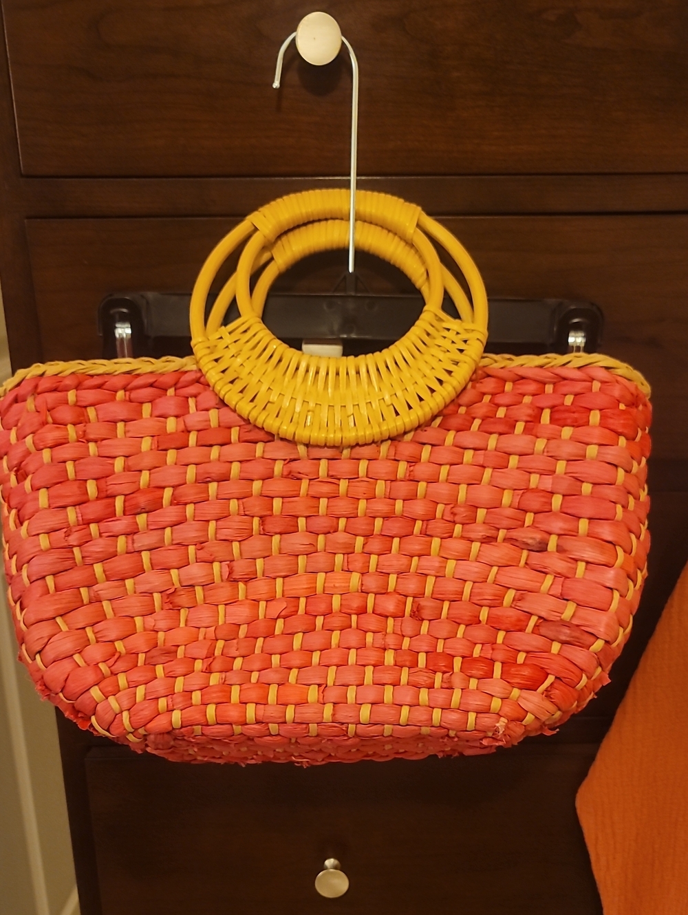 Free People Straw Corn Husk Purse Pink Summer Bag